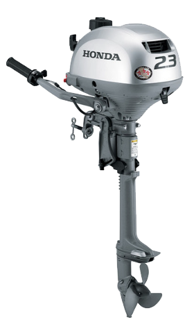 Honda 2.3hp Portable Outboard | Tiller, Manual Start, 15" Shaft | BF2.3D3SCH